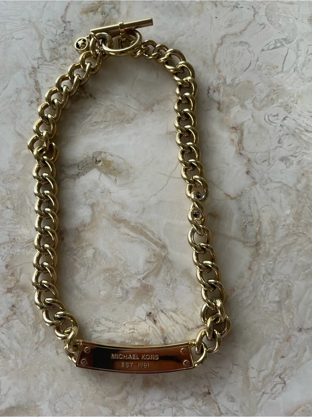 Michael Kors Logo Reversible Pavé ID Style Choker Necklace